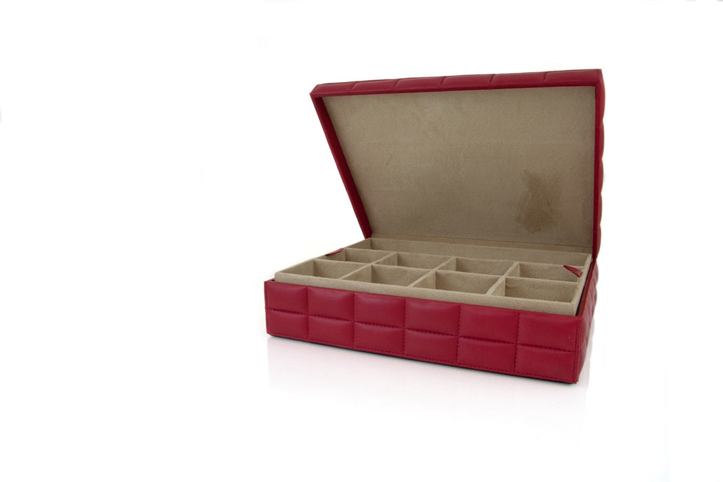 Quilted Leather Jewellery Box with Lift Out Tray - RL1212 - Sale