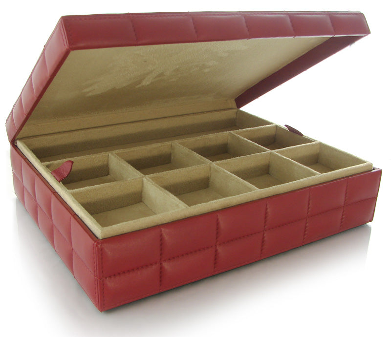 Quilted Leather Jewellery Box with Lift Out Tray - RL1212 - Sale