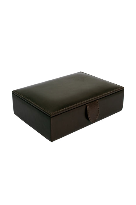 Small Leather Jewellery Box with dividers - RL1254