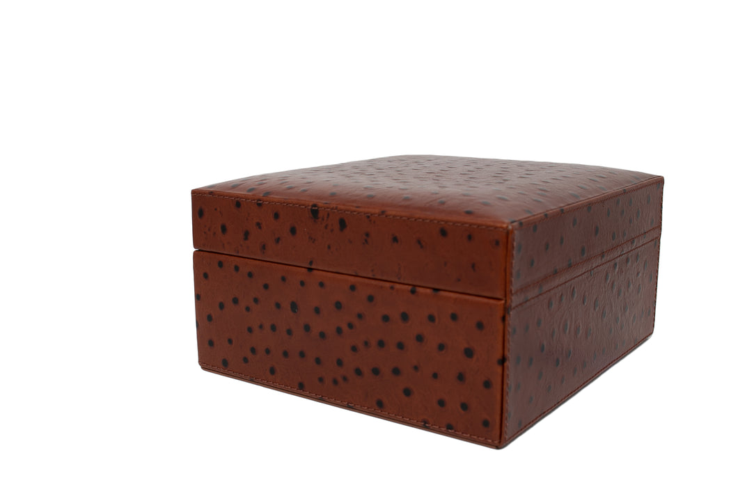 Square Leather Jewellery Box - RL860