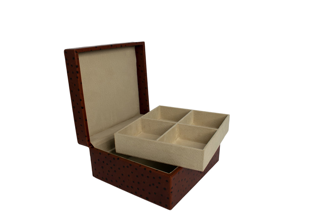 Square Leather Jewellery Box - RL860