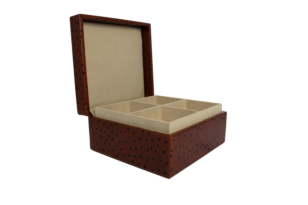 Square Leather Jewellery Box - RL860