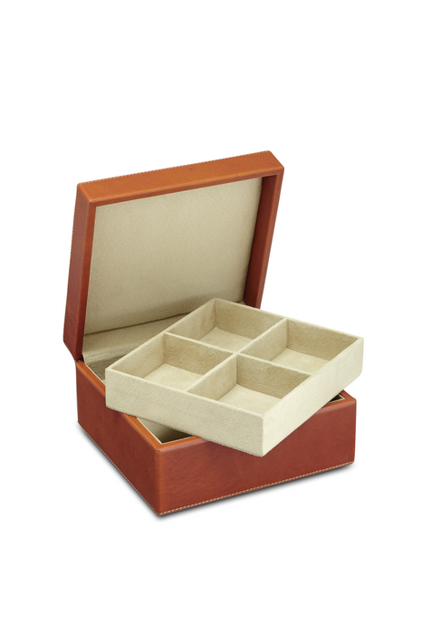 Square Leather Jewellery Box - RL860
