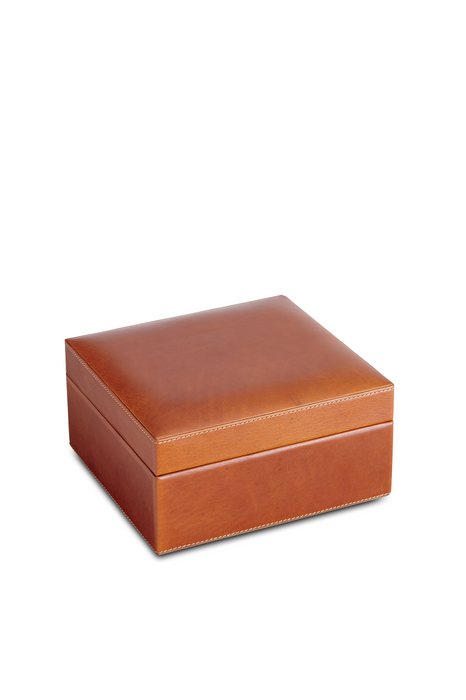 Square Leather Jewellery Box - RL860