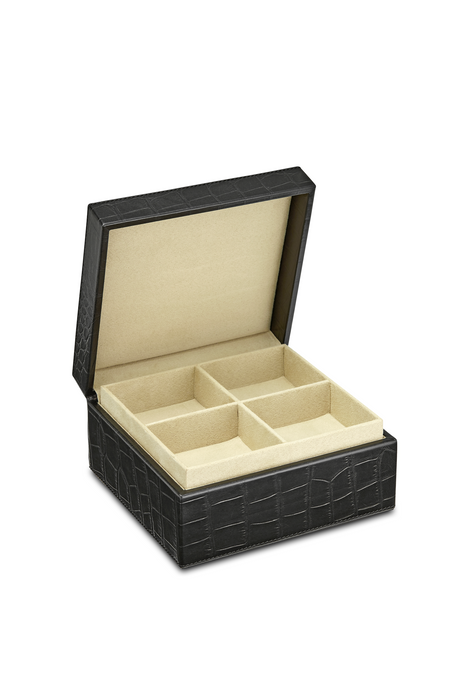 Square Leather Jewellery Box - RL860