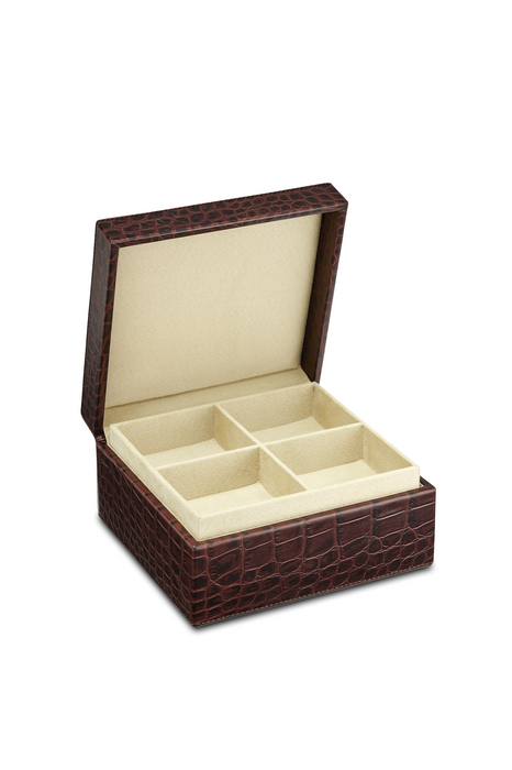 Square Leather Jewellery Box - RL860