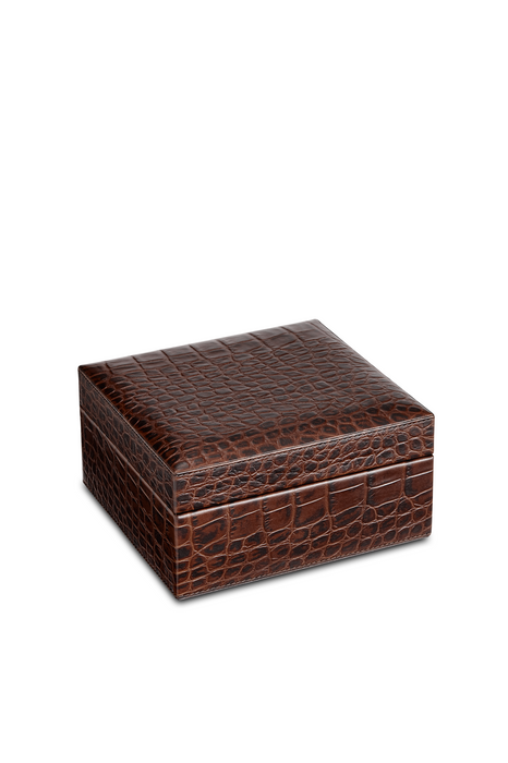 Square Leather Jewellery Box - RL860