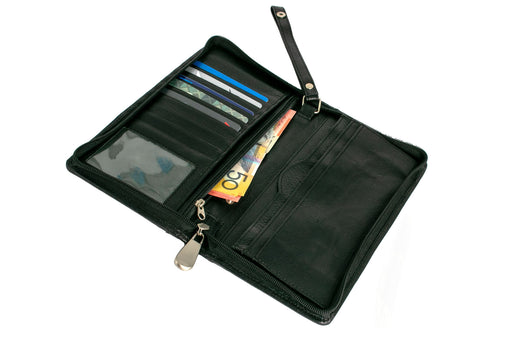 Leather Zip Around Clutch/Travel Wallet #1781 - Sale