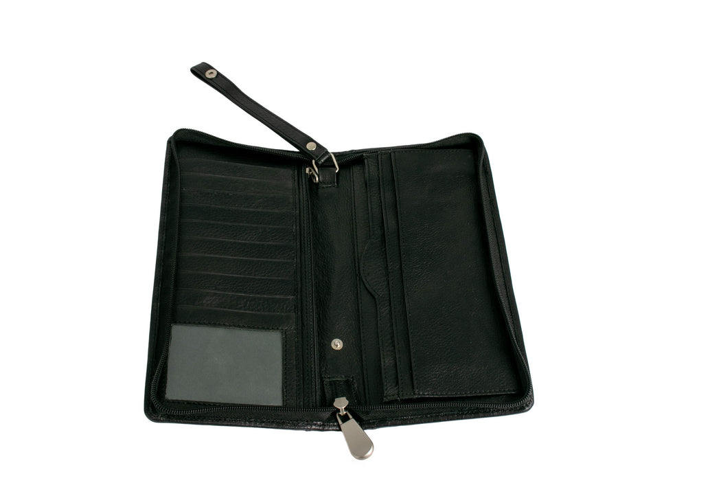 Leather Zip Around Clutch/Travel Wallet #1781 - Sale