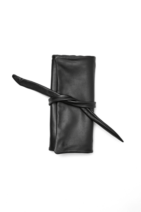 Leather Jewellery Roll with Knot Tie Closure   RL1852
