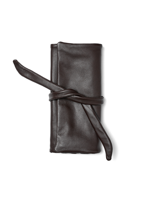 Leather Jewellery Roll with Knot Tie Closure   RL1852