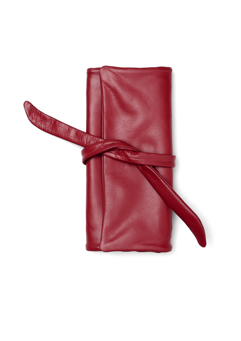 Leather Jewellery Roll with Knot Tie Closure   RL1852