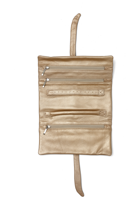 Leather Jewellery Roll with Knot Tie Closure   RL1852