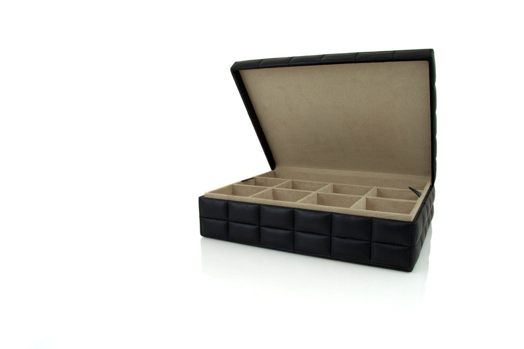 Quilted Leather Jewellery Box with Lift Out Tray - RL1212 - Sale