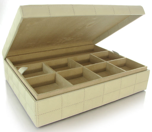 Quilted Leather Jewellery Box with Lift Out Tray - RL1212 - Sale