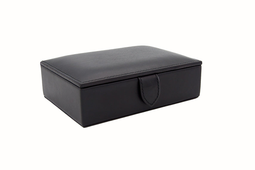 Small Leather Jewellery Box with dividers - RL1254