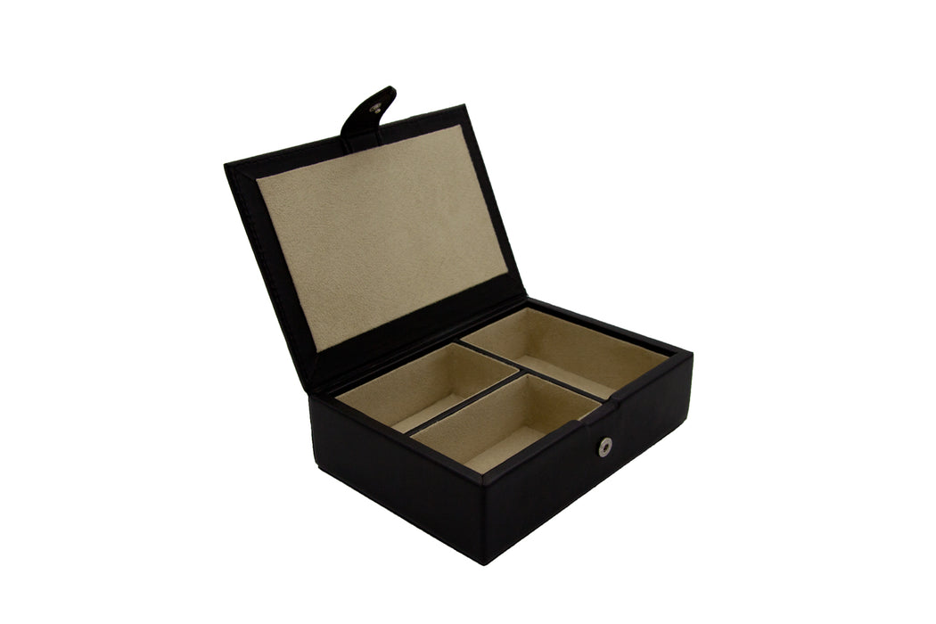 Small Leather Jewellery Box with dividers - RL1254