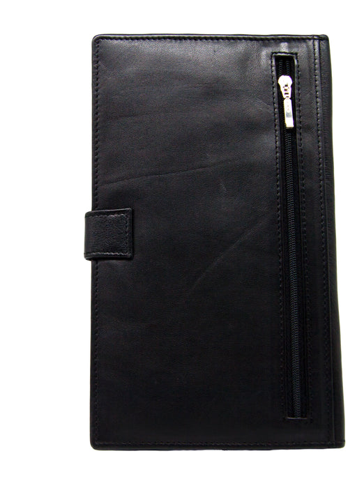 Leather Travel Wallet with Tab Closure