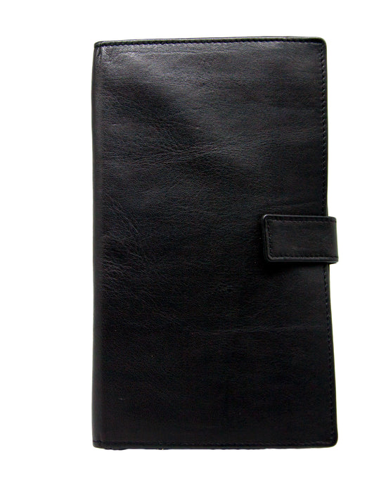 Leather Travel Wallet with Tab Closure