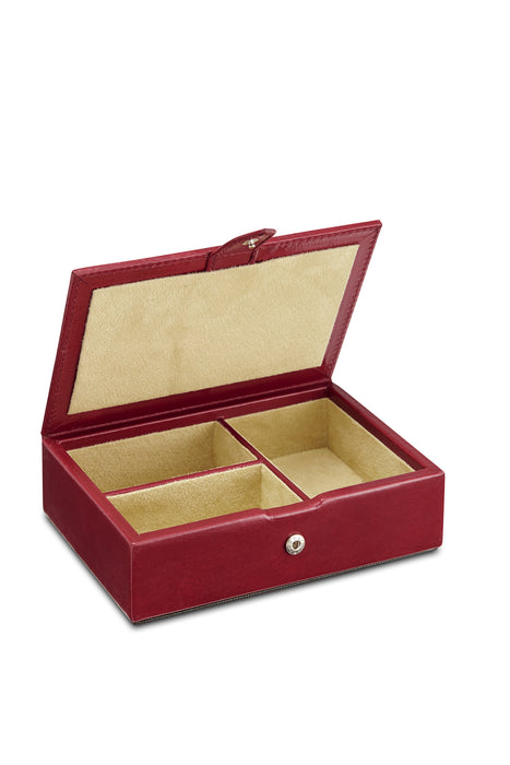 Small Leather Jewellery Box with dividers